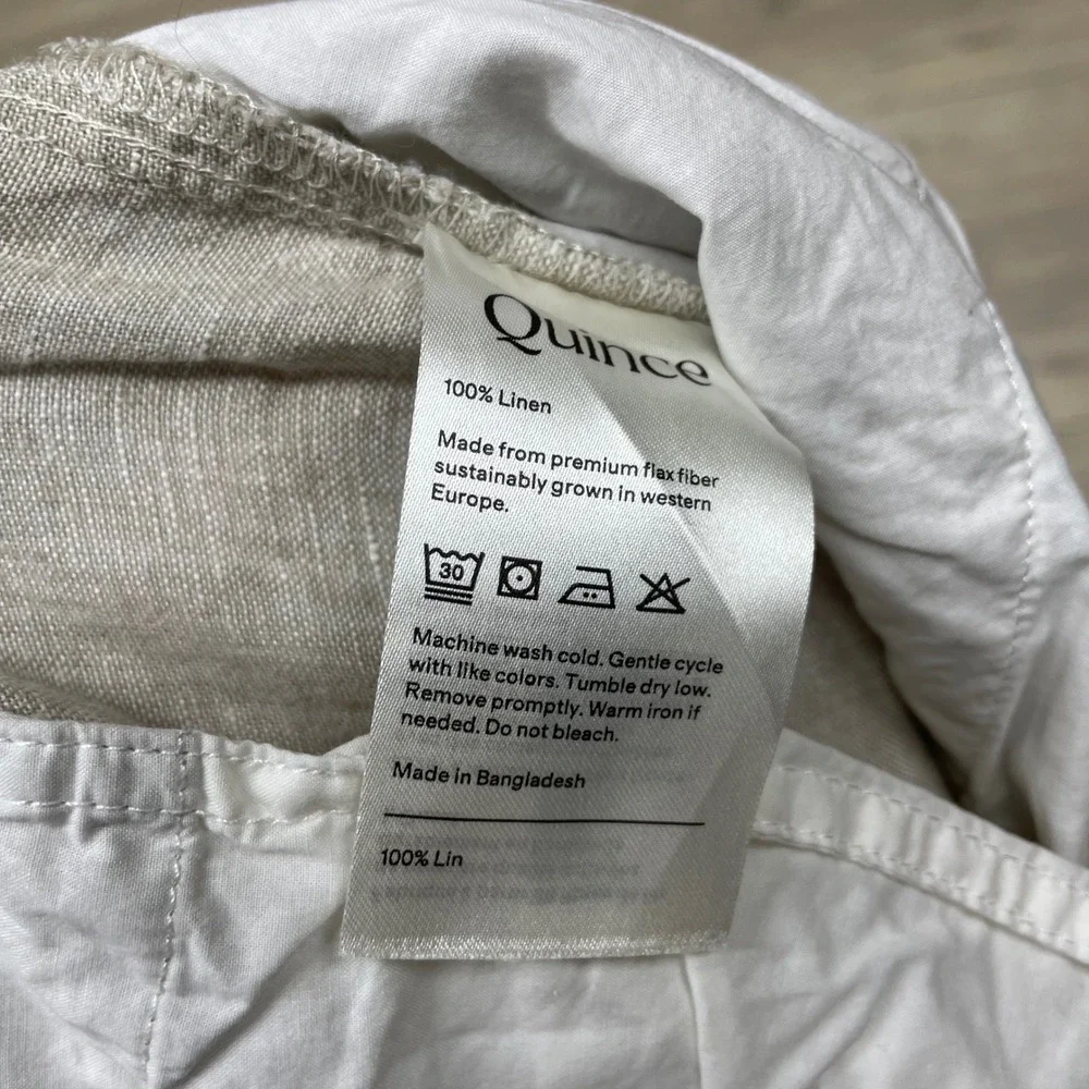 Quince European Linen Trousers Mens 40x30 Flax Tan Straight Leg Pants